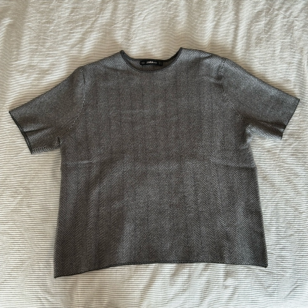 Zara Knit Short Sleeve Knit Top
